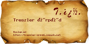 Treszler Árpád névjegykártya